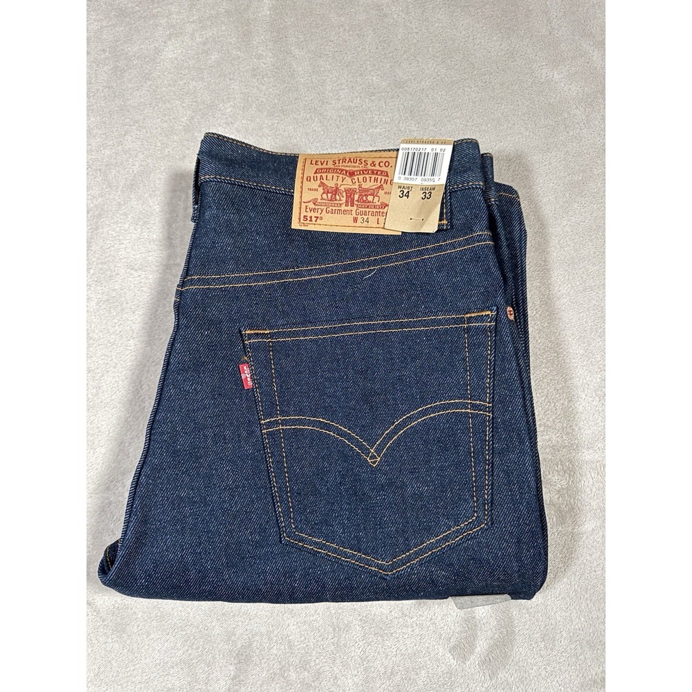 Vintage Levis 517 Jeans Size 34x33 Blue Dark STF MADE IN USA